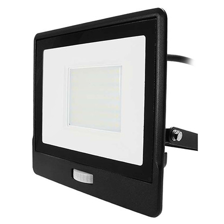 reflector led smd 50w 6400k ip65 cu senzor miscare - negru